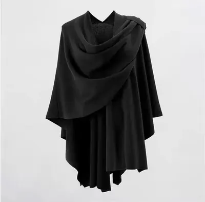 Gränsöverskridande Europeisk och Amerikansk Damkläder Höst/Vinter Fashionabla Damer Varm Fast Färg Schawl Kappa Lång Topp Dam Tillverkare Grossist