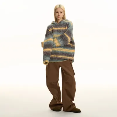 Oil Painting Gradient Hooded Sweater Men
