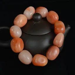Pulseira de Seixos de Jade Natural do Gobi