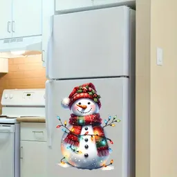 Pegatinas para asiento de inodoro de baño de muñeco de nieve con luces de Navidad para decoración del hogar festivo