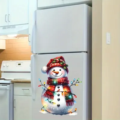 Pegatinas para asiento de inodoro de baño de muñeco de nieve con luces de Navidad para decoración del hogar festivo