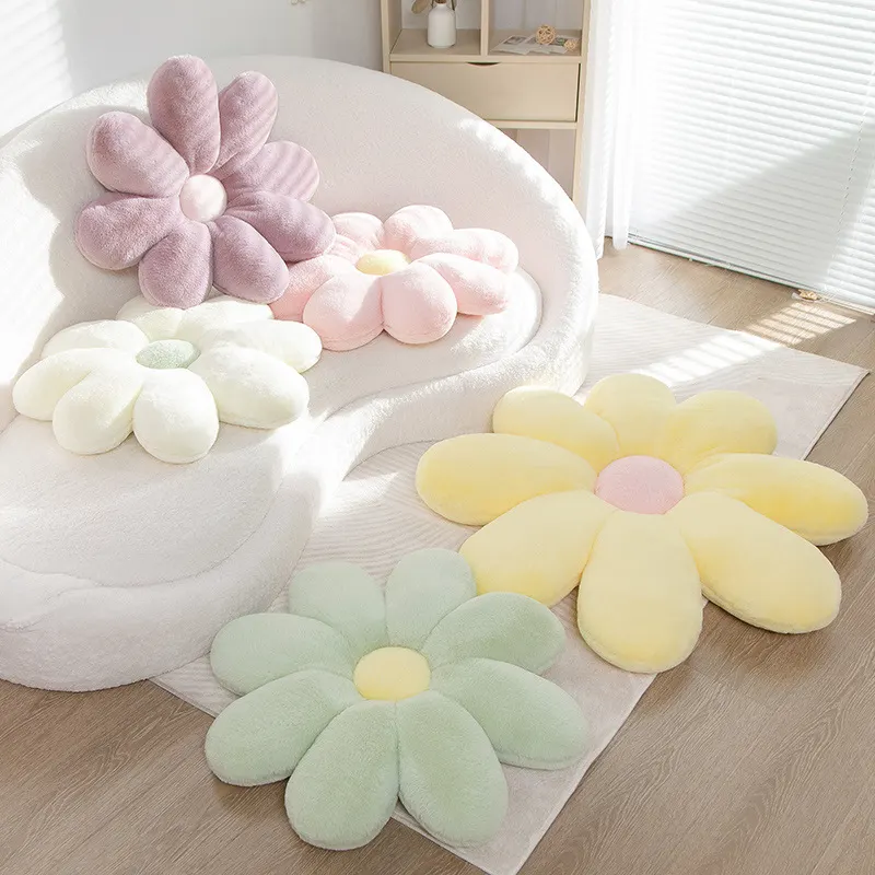 Almofada de flor de pelúcia de coelho criativo, almofada para janela de varanda, almofada de sofá de oito pétalas, almofada de casa, almofada de assento, para dropshipping