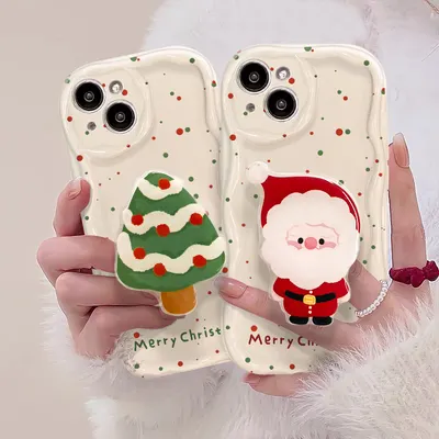 Funda para teléfono Apple Pantalla completa Puntos de colores Soporte navideño 11/12 Silicona XS