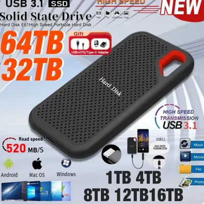 قرص صلب خارجي E61 4TB (PSSD) محرك أقراص صلبة خارجي SSD