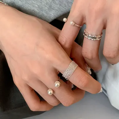 여성용 니치 하이엔드 멀티 레이어 체인 진주 링