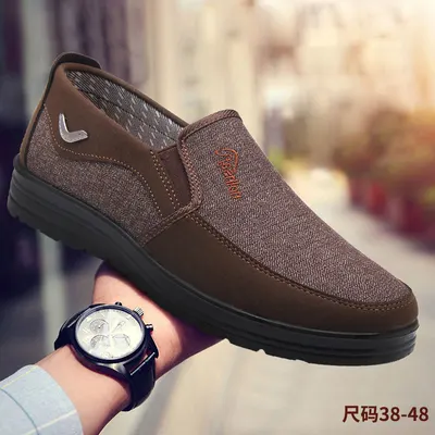 Zapatos de tela de estilo antiguo de Pekín de talla grande para hombre, zapatos casuales para hombres de mediana edad y ancianos