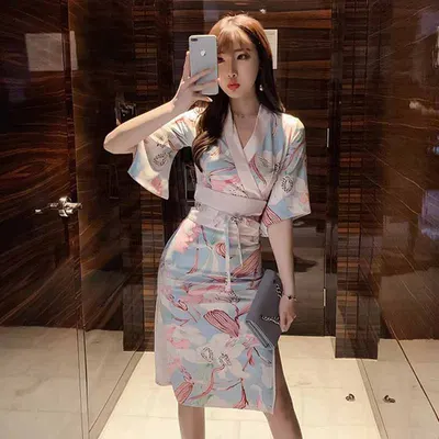 Vestido estilo Hanfu melhorado, kimono francês retrô, para mulheres