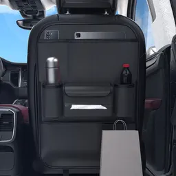Organizador de encosto de banco de carro, saco de armazenamento de encosto de banco, mesa dobrável para banco traseiro de carro infantil, pequena mesa de carro para banco traseiro