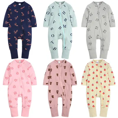 Macacão com cobertura de mãos e pés para recém-nascidos, roupa para bebés
