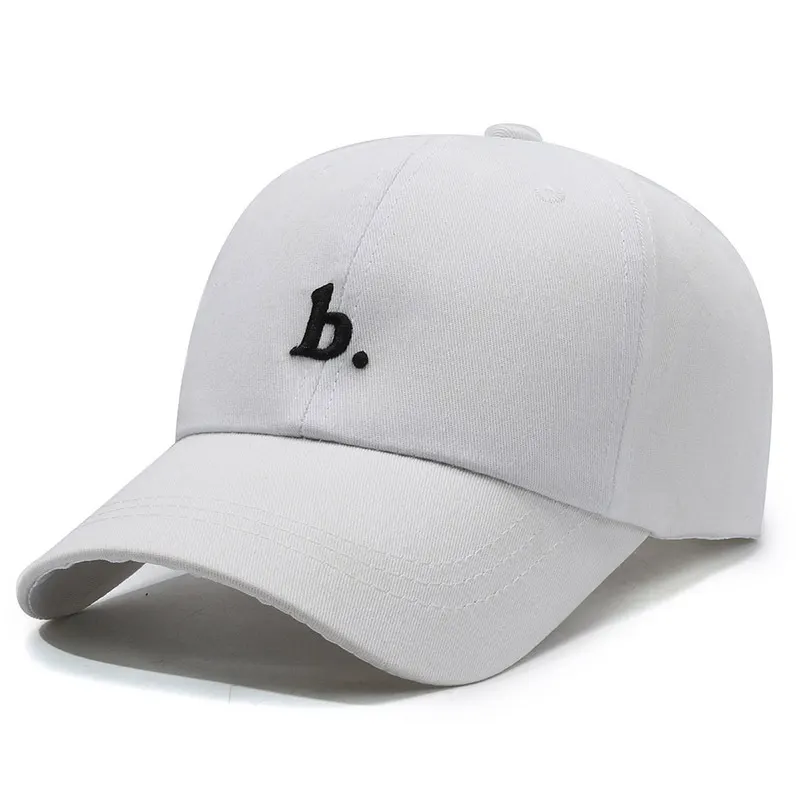 Boné de basebol de topo macio com a letra coreana  b