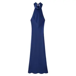 Vestido sem mangas suspenso, elegante e de moda, estilo europeu e americano