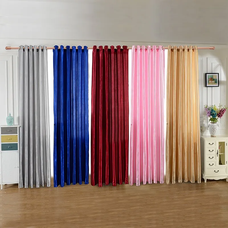 Cortina de cetim com tecido de seda cinco-seda, comércio exterior, Amazon, AliExpress, largura 280CM