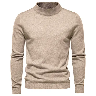 Suéter para homem de gola média, corte slim, multi cores