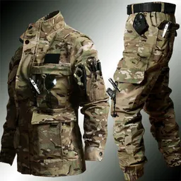 セット 耐引裂性 フィットネスウェア 労働保護 作業服 学生 陸軍訓練ユニフォーム 防風 保温