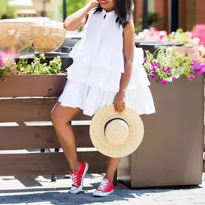 Vestido fashion casual sem mangas, com sobreposição em várias camadas