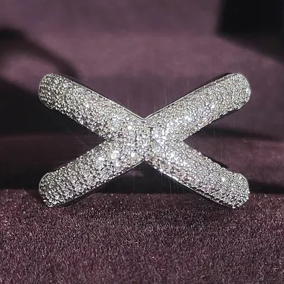 Geometrisk Hela Diamant Lyx Dam Ring
