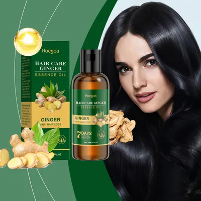 Aceite esencial para el cuidado del cabello de jengibre con ingredientes suaves y jengibre herbal para nutrir el cabello