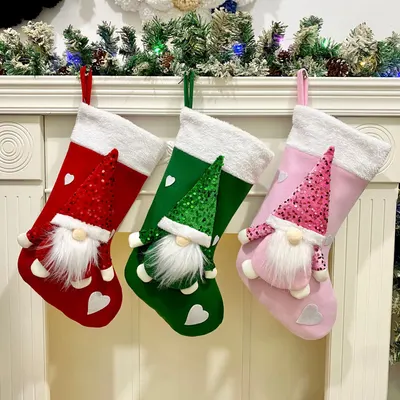 Pingente de boneca sem rosto com lantejoulas de Natal, decoração artística de Natal
