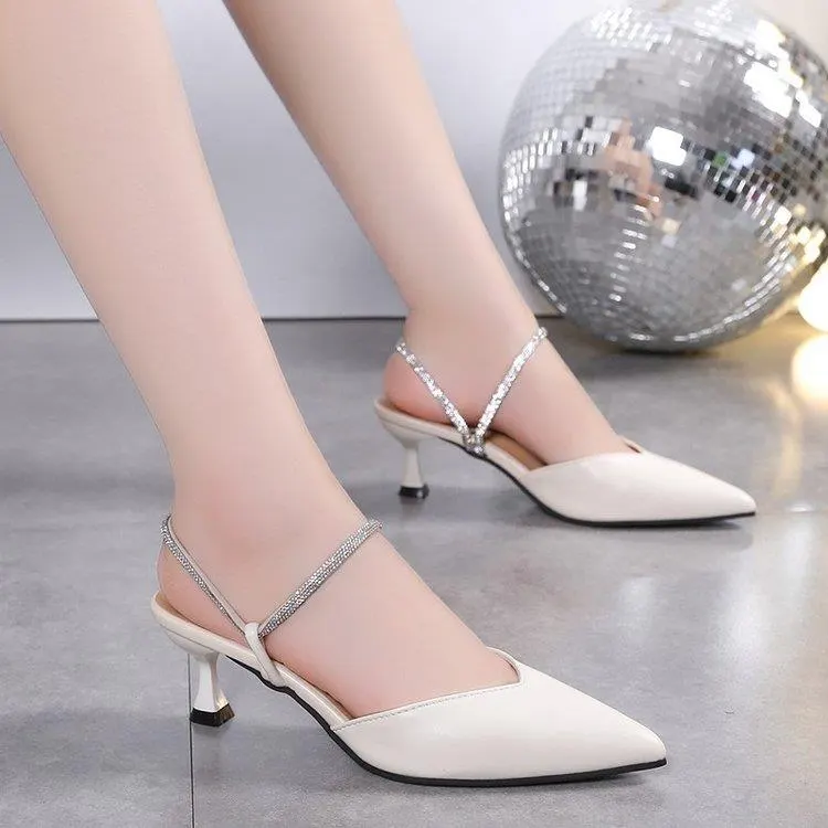Chinelo meio aberto para mulheres, para uso ao ar livre no verão