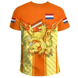 T-shirt masculina de moda holandesa com gola redonda