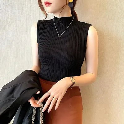 Camisola sem mangas para mulheres, design de verão