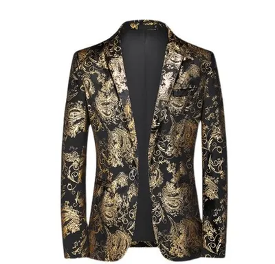 Casaco de fato com estampagem quente, moda para homem, para toda a estação, transfronteiriço, jovem coreano, corte slim, fato de tamanho grande
