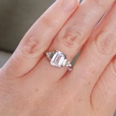 Anel de princesa de casamento criativo com zircônia branca