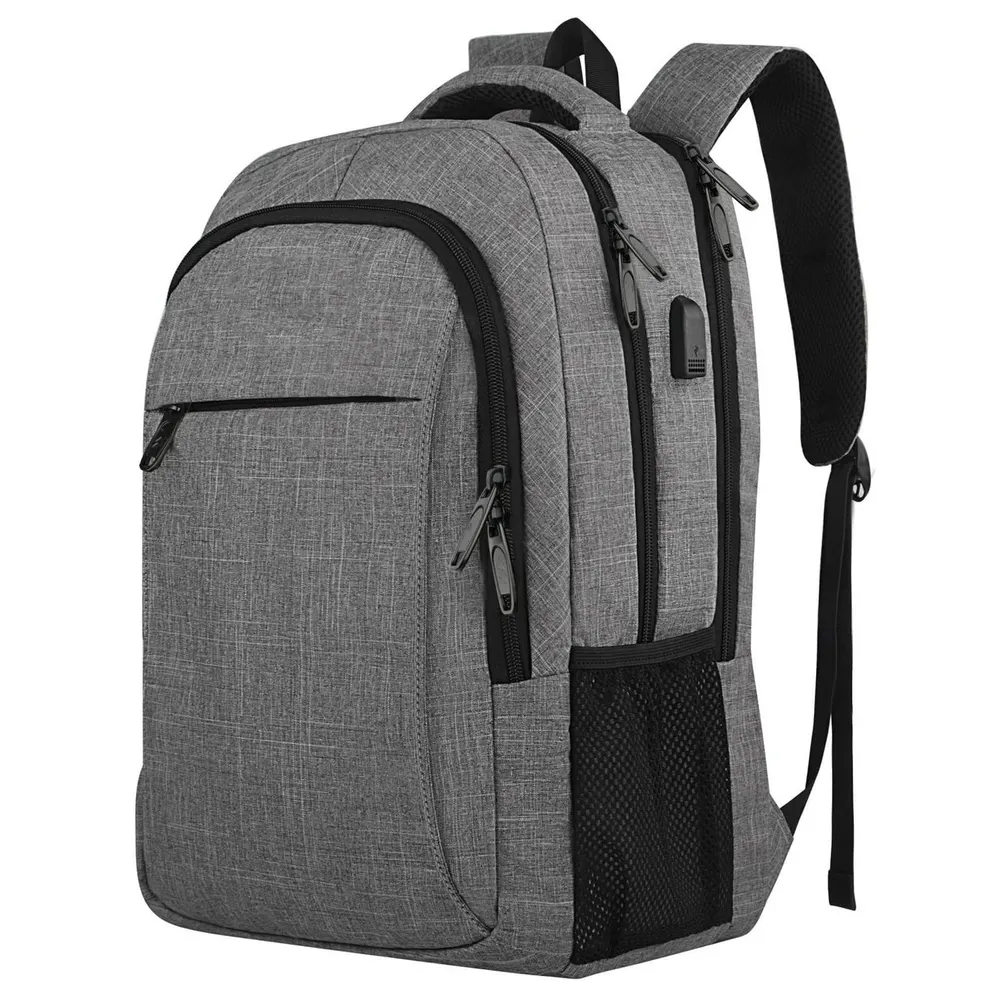Mochila transfronteiriça para homens, mochila de ombro dupla de grande capacidade, mochila casual com carregamento USB, mochila para laptop de negócios, mochila para alunos do ensino fundamental e médio
