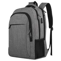Mochila Transfronteriza para Hombre, Gran Capacidad, Doble Hombro, USB Recargable, Maletín para Portátil de Negocios, Mochila Casual, Mochila Escolar para Primaria y Secundaria