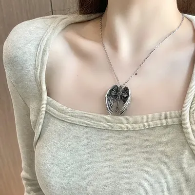 Colar de asa de anjo guardião, pingente moderno e cool para mulher