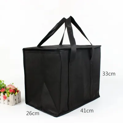 En Stock Amazon Bolsa Isotérmica No Tejida de Papel de Aluminio Gran Capacidad Portátil para Comida a Domicilio de Coche Bolso Enfriador Exterior
