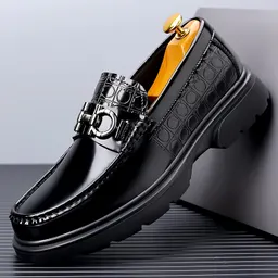 Sapatos casuais retro de plataforma de cano baixo para homem