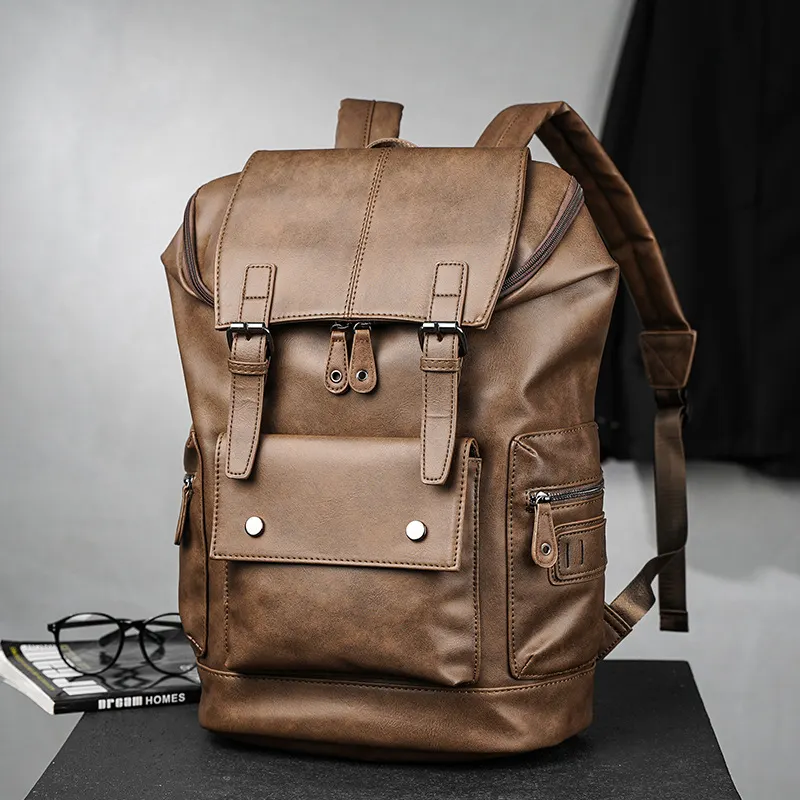 Mochila masculina de grande capacidade, estilo casual coreano, retrô