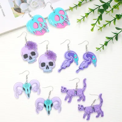 新しいハロウィーン両面アクリルデビルスカル