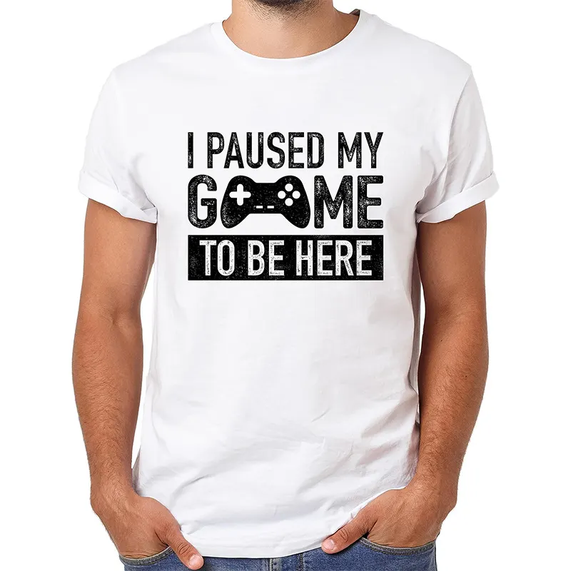 T-shirt masculina com estampa engraçada, gola redonda, manga curta