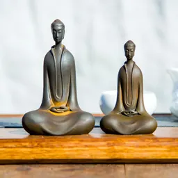 Zen Chinese Northern Wei Buddha Tathagata Sakyamuni desktop home decor, pure handmade imitation cast iron crafts