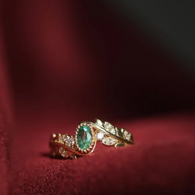 Infattad diamant lätt lyxig olivkvist ring