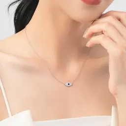 Exquisito Collar de Diamantes  Ojo del Diablo  con Cadena de Clavícula para Mujer