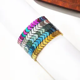Nova pulseira criativa com seta, personalizada, fashion, banhada a eletrólito com contas de pedra de galha preta, cordão de mão ajustável