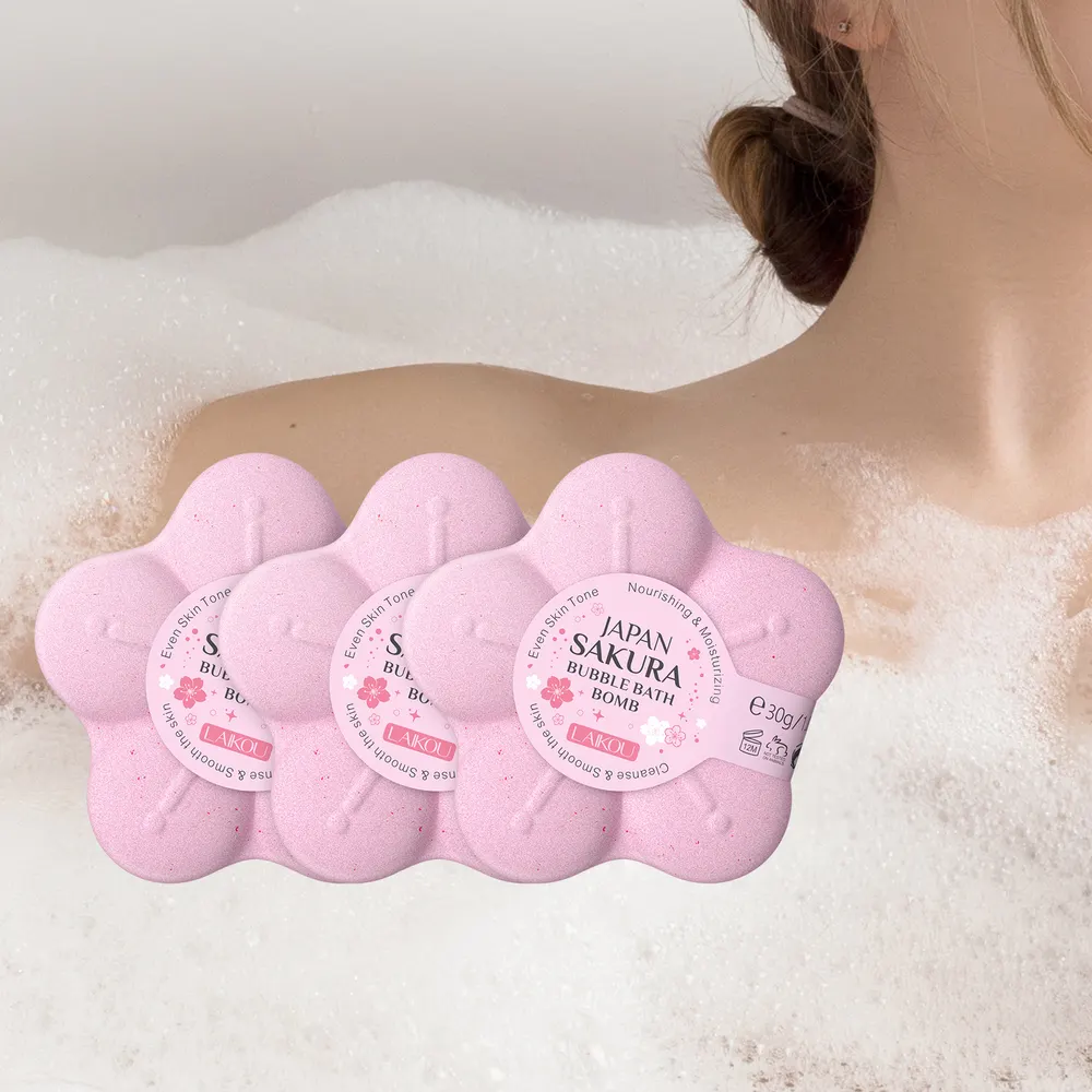 LAIKOU Sakura duschgel 3-delad set, rengöring, fuktgivande, återfuktande, kroppslotion, engelsk version