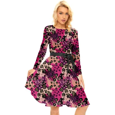 Vestido para mulher, casual de verão, novo, padrão de Halloween, estampado com plantas tropicais