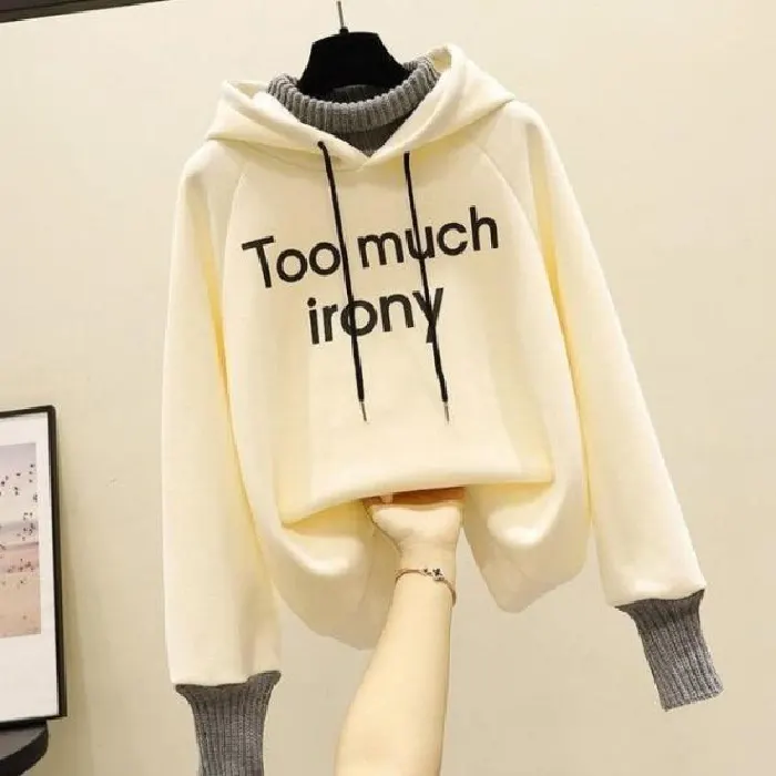Tryckt bokstav hoodie
