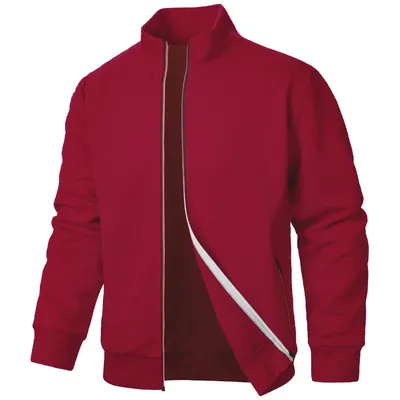 Novo casaco de moletom com fecho e colarinho de pé de cor nova para homens, cardigão de jacquard casual para homens, moletom