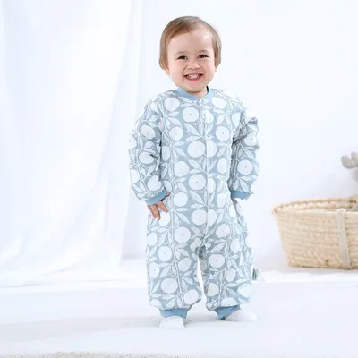 Roupa de bebé de algodão puro, classe A, macacão de temperatura constante de outono e inverno, acolchoado, espesso, antibacteriano, roupa de bebé para engatinhar
