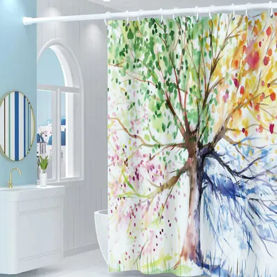 Cortina de Ducha Estilo Americano Nueva Cortina Divisoria de Poliéster Cortina de Baño
