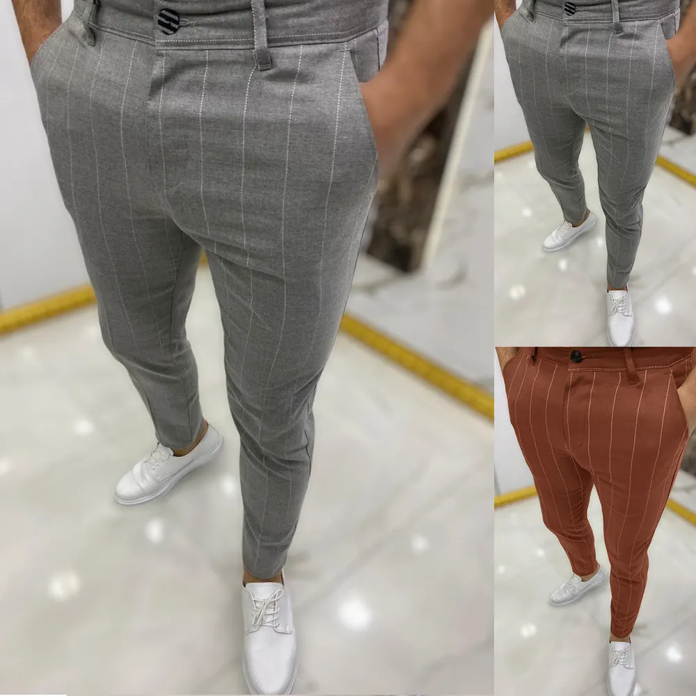 Herrmockaraderade casual smala byxor