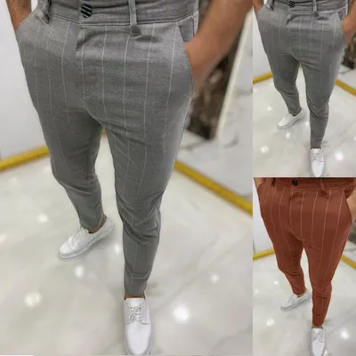 Herrmockaraderade casual smala byxor