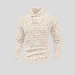 Suéter de punto de moda con cuello redondo y corte entallado para hombre