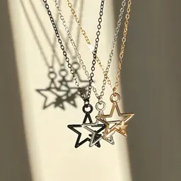 Collar con colgante de estrella de cinco puntas nuevo, creativo, simple, versátil, a la moda, transfronterizo europeo y americano