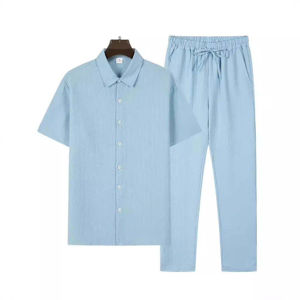 Conjunto de vestuário desportivo novo de verão da Europa e América, para homem, slim, moderno, jovem, casual, transversal, Amazon